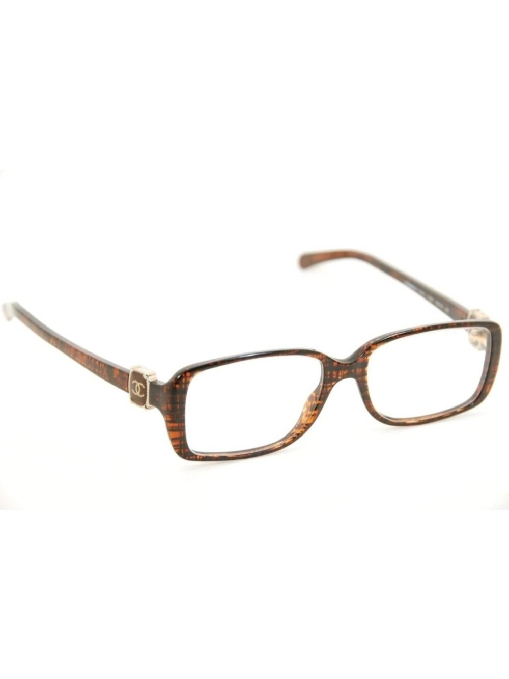 Chanel Glasses 3185 C.1204 52 mm Brown Tweed Frames Italy Rx
